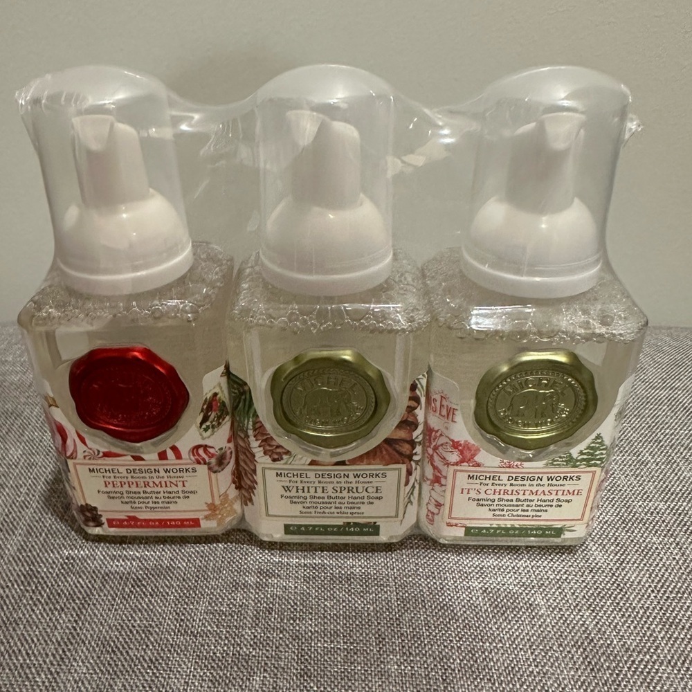 Michel Design Works CHRISTMAS Collection Foaming Shea Butter Hand Soap 3 Pack